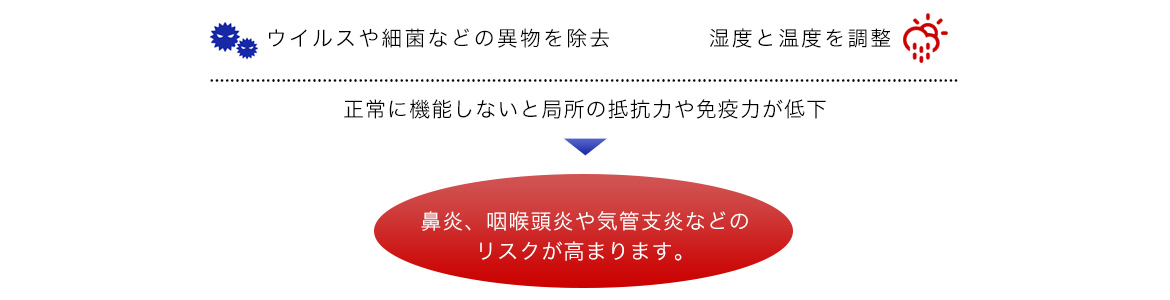 鼻粘膜は、生体防御機能の要